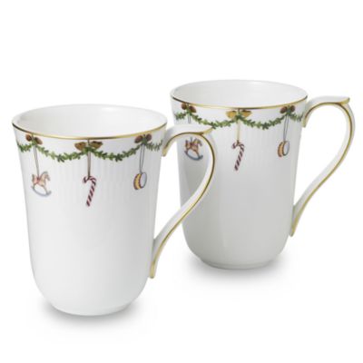 Royal Copenhagen Star Fluted Mug, Set of 2