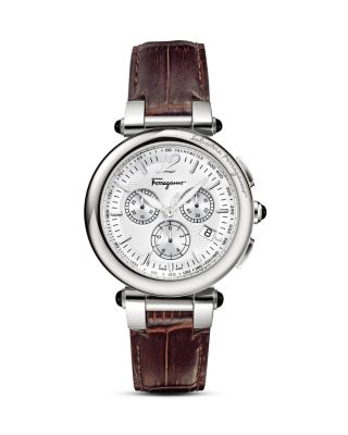 Salvatore Ferragamo Salvatore Ferragamo Men's Idillio Brown Leather Strap Watch, 42mm