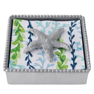 Mariposa Starfish Beaded Napkin Box