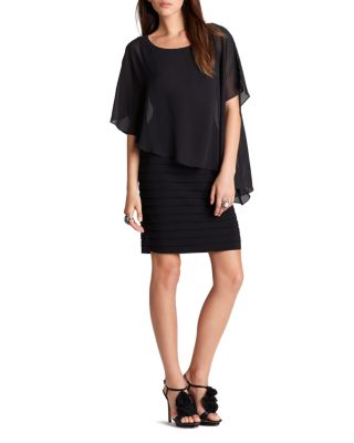 Adrianna Papell Chiffon Capelet Dress