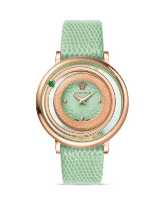 Versace Versace Venus Rose Gold PVD Watch with Light Green Guilloche Dial, 39mm