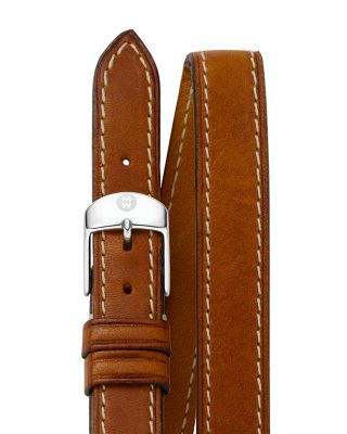 MICHELE Double Wrap Leather Watch Strap, 16mm