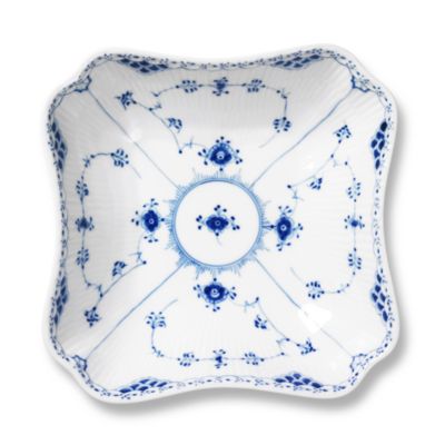 Royal Copenhagen Blue Fluted Half Lace Square Serving Bowl