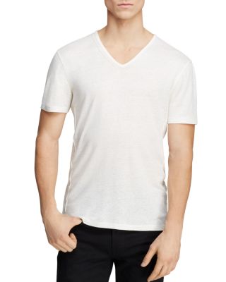 JOHN VARVATOS JOHN VARVATOS USA PINTUCK V NECK TEE,K2163R1L AZZ2B