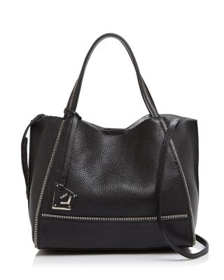 Botkier Soho Bite Size Leather Tote In Black/silver