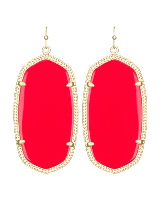Kendra Scott Elle Statement Drop Earrings In Bright Red/gold
