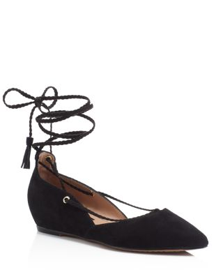 STEVEN BY STEVE MADDEN Genna Pointed Toe Lace Up Flats | Bloomingdale's