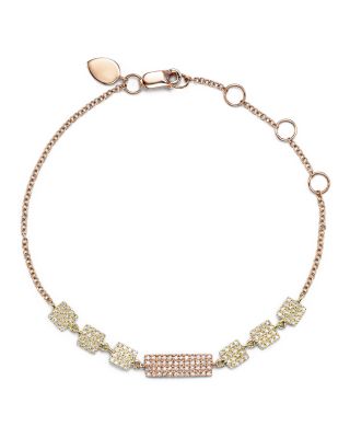 Meira T 14K Yellow Gold and Rose Gold Geometric Diamond Disc Bracelet 