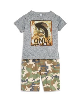 Amy Coe Infant Boys' Only Skulls Tee & Woven Camo Shorts Set - Sizes 12-24 Months