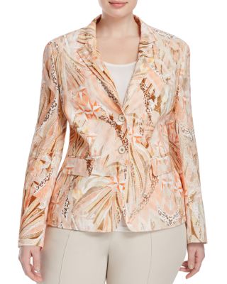 BASLER PLUS Printed Eyelet Blazer