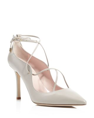 lace up pointed toe pumps