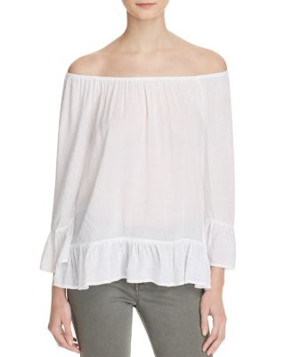 Velvet by Graham & Spencer Dobby Challis Off-The-Shoulder Blouse