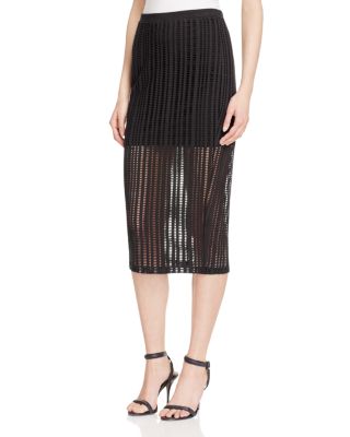 T by Alexander Wang Jacquard Jersey Fitted Skirt