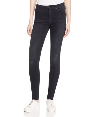 MOTHER The High Waist Looker Jeans in Black Bird