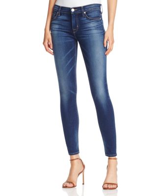 Hudson Nico Supermodel Length Skinny Jeans in Blue Gold