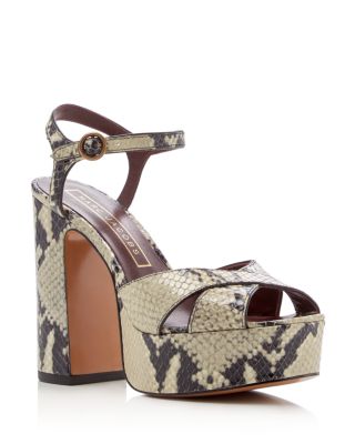 MARC JACOBS Debbie Snake-Embossed Platform Sandals