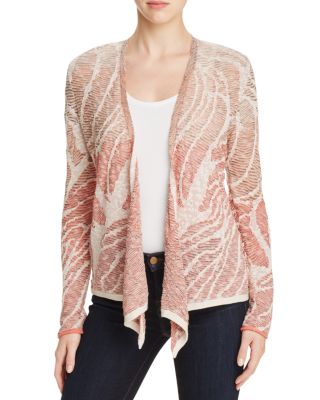 NIC and ZOE Sunset Coral Ombré Jacquard Cardigan