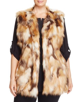 Sioni Plus Long Faux Fur Vest