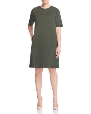 Lafayette 148 New York Plus Charmeuse Trimmed Dress