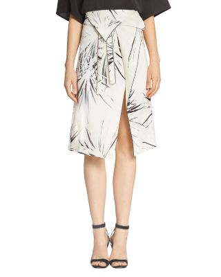 HALSTON HERITAGE Origami Faux Wrap Skirt