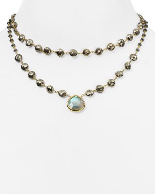 Ela Rae Leandra Double Layer Necklace, 14