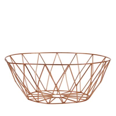 Bloomingville Round Metal Basket, Copper 