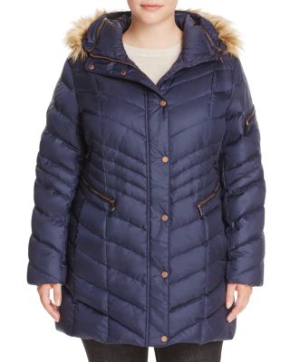 Marc New York Plus Renee Faux Fur Trimmed Puffer Coat