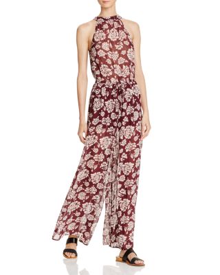 Band of Gypsies Romantic Floral High Neck Jumpsuit