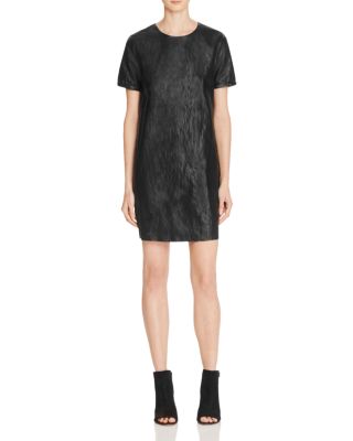 Suncoo Cleo Faux Leather Shift Dress