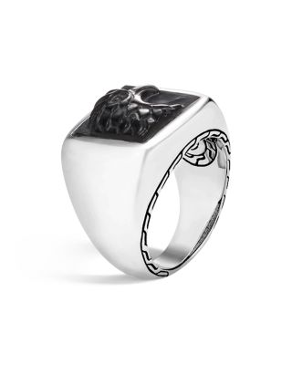 John Hardy Sterling Silver Legends Eagle Signet Ring with Black Onyx