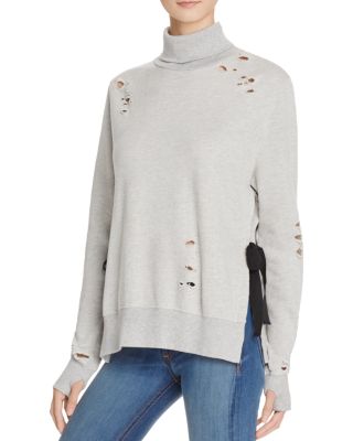 PAM & GELA Destroyed Turtleneck Sweatshirt