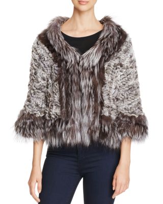 Maximilian Furs Knit Chinchilla & Fox Stole - Bloomingdale's Exclusive