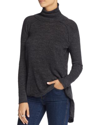 Free People Split Back Turtleneck Top