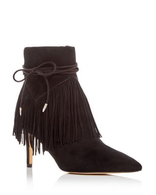 Sam Edelman Marion Fringe Pointed Toe High Heel Booties