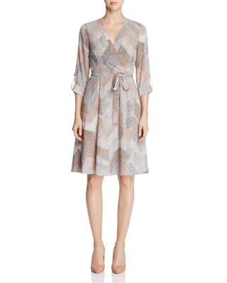 B Collection by Bobeau Laci Chevron Print Faux Wrap Dress