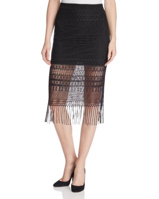 Vero Moda Febe Fringe Hem Crochet Skirt