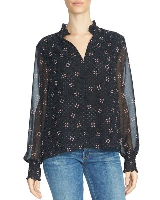 1.STATE Blouson Sleeve Foulard Print Blouse