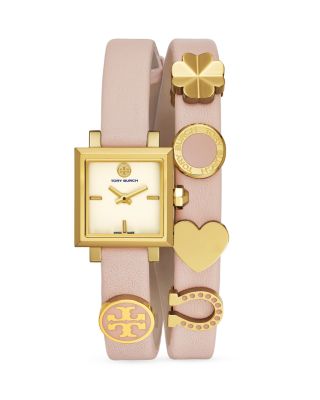 Tory Burch Saucy Charm Double Wrap Watch, 25mm