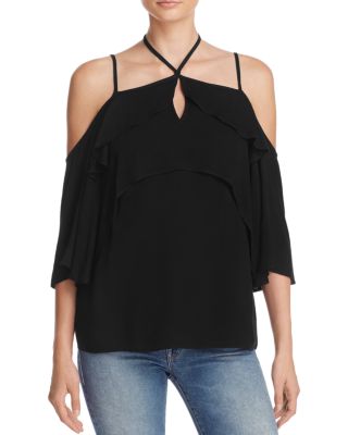 Ella Moss Stella Ruffle Cold Shoulder Tiered Top