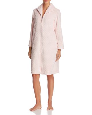 Oscar de la Renta Pink Label Zip Plush Short Robe