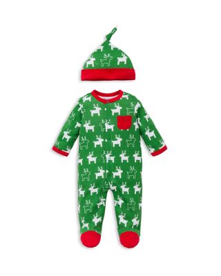 Offspring Infant Boys' Holiday Reindeer Footie & Hat Set - Sizes Newborn-9 Months