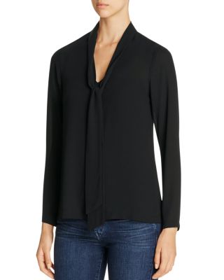 B Collection by Bobeau Alia Tie Neck Blouse