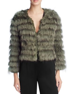 Alice and Olivia Fawn Channeled-Fur Jacket