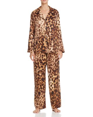 Natori Leopard Print Notch Collar Pajama Set