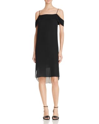 T by Alexander Wang Silk Georgette Off-The-Shoulder Dress