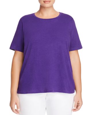 Eileen Fisher Plus Organic Cotton Heathered Tee