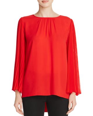 VINCE CAMUTO Chiffon Pleated Sleeve Top