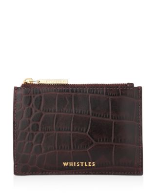 Whistles Shiny Croc-Embossed Coin Case