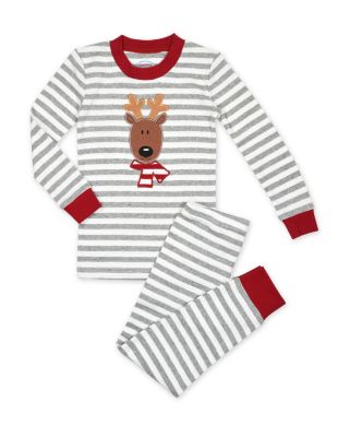 Sara's Prints Unisex Reindeer Striped Pajama Set - Sizes 2-7