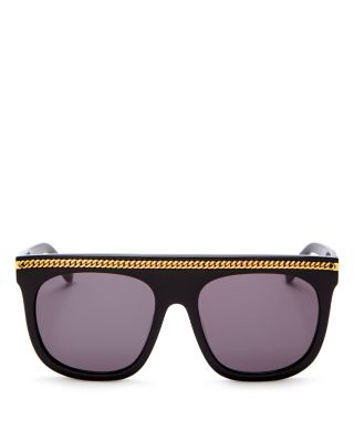 Stella McCartney Chain-Embellished Square Shield Sunglasses, 55mm